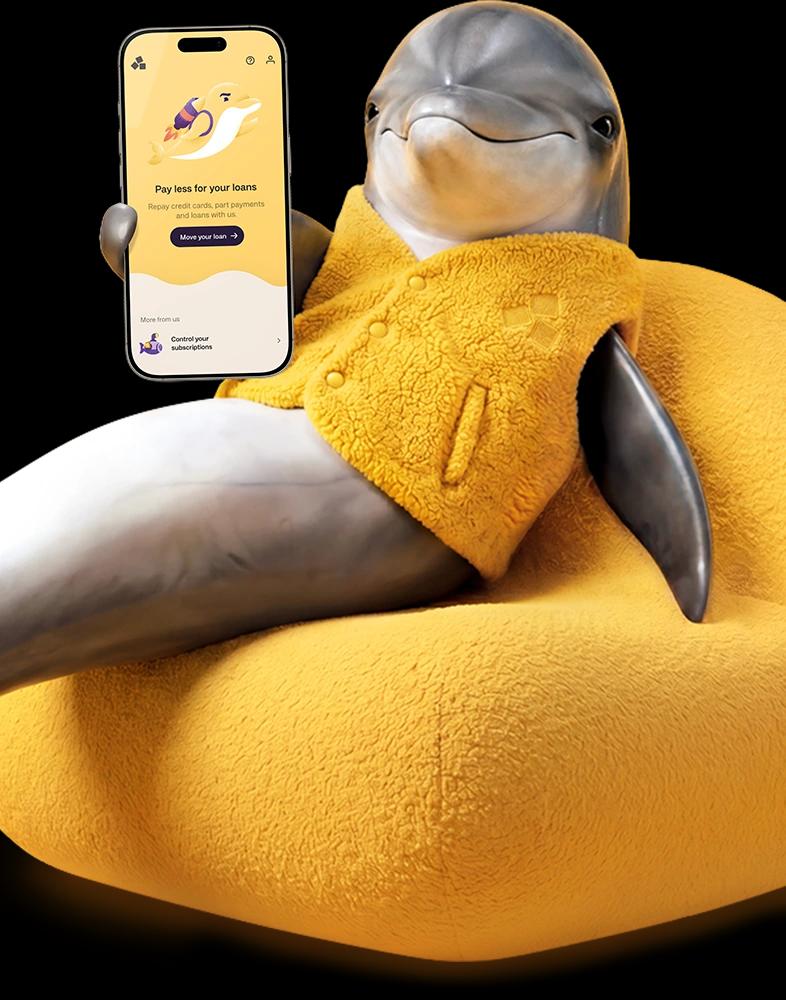 Two phones showing Anyfin app screens