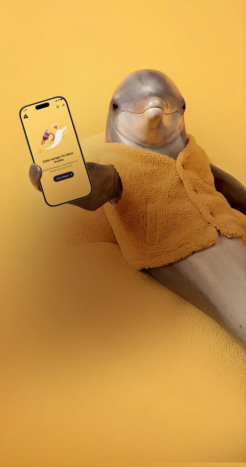 Hintergrundbild eines Delphins im Weltraum