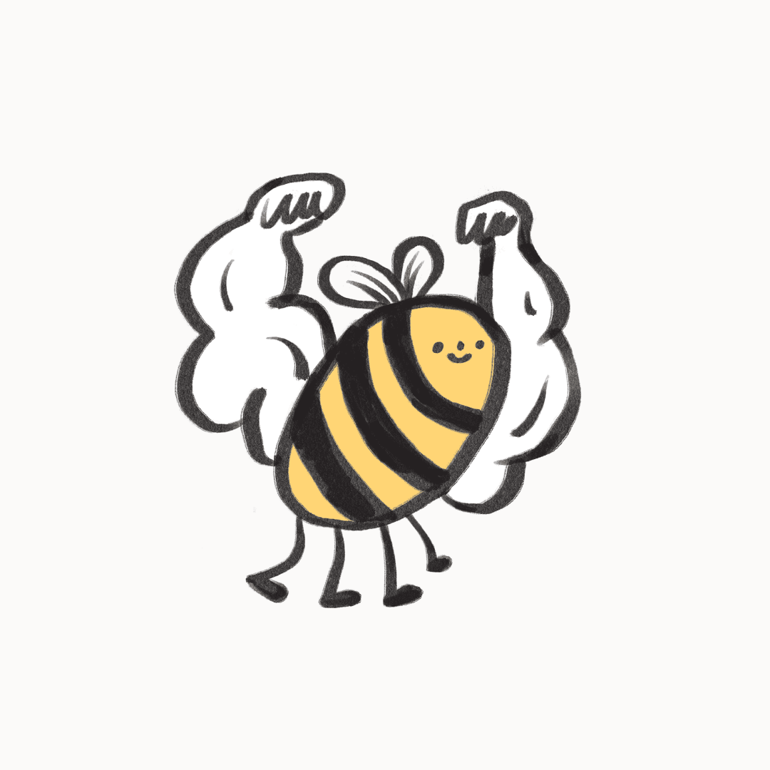 Ett bi med starka armar.