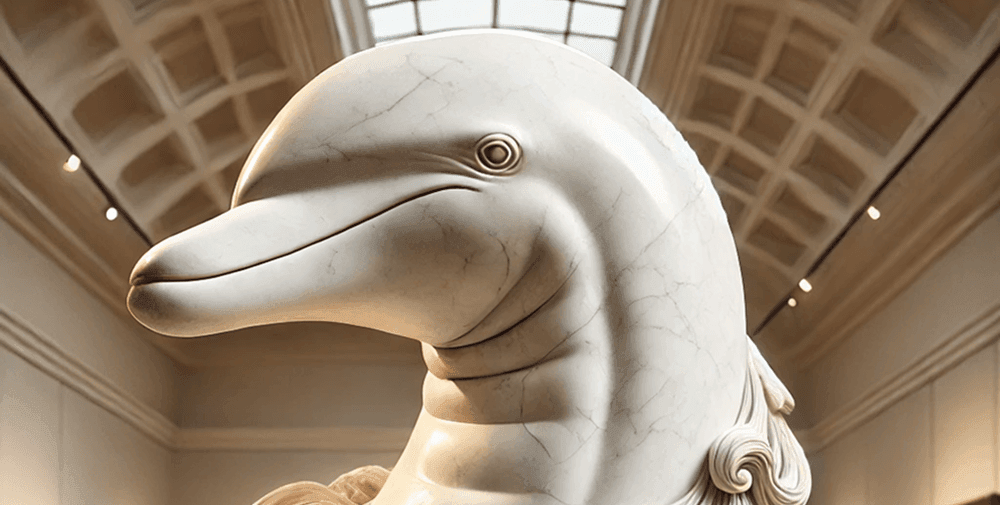 dolphin statue