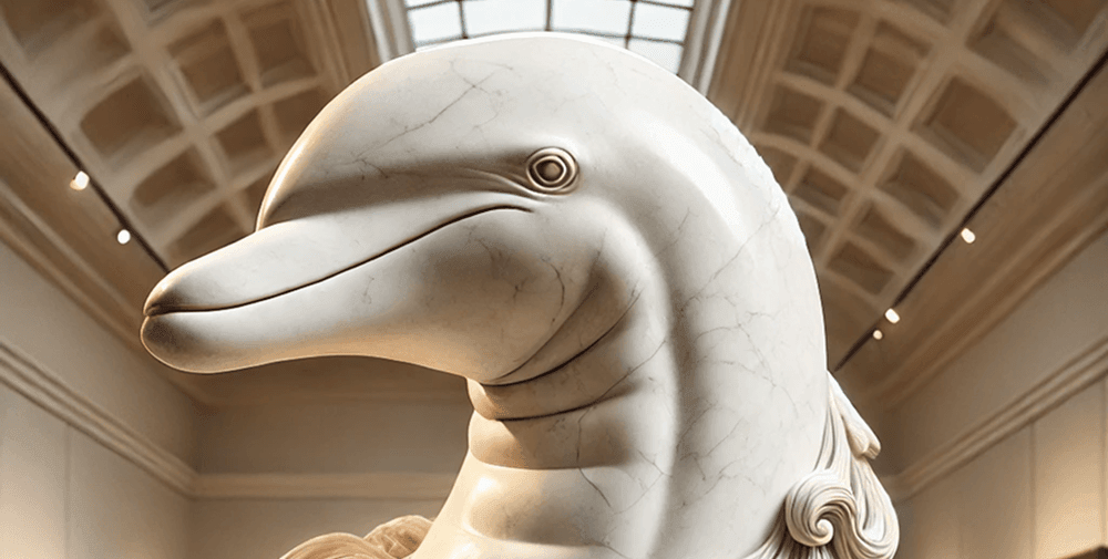 dolphin statue