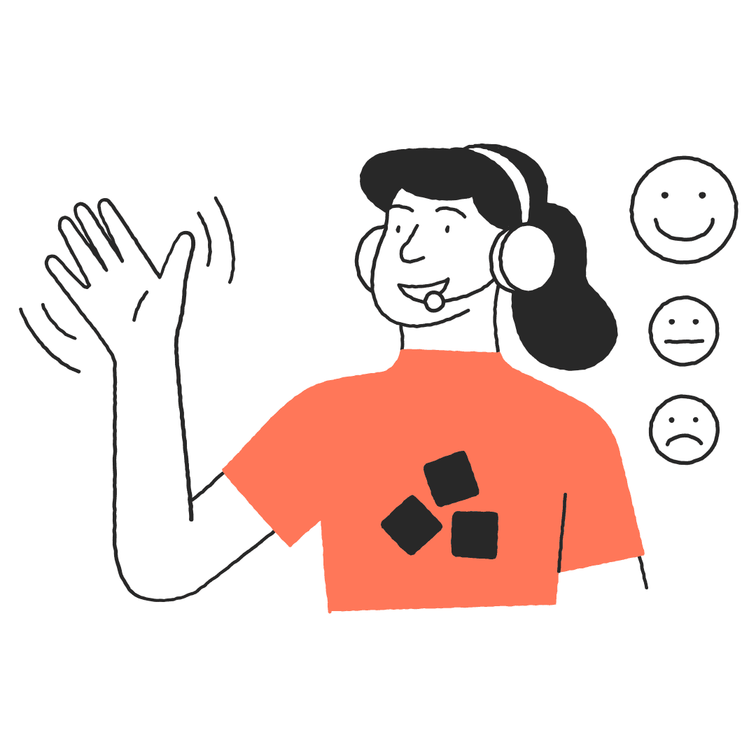 Illustration waving customer support