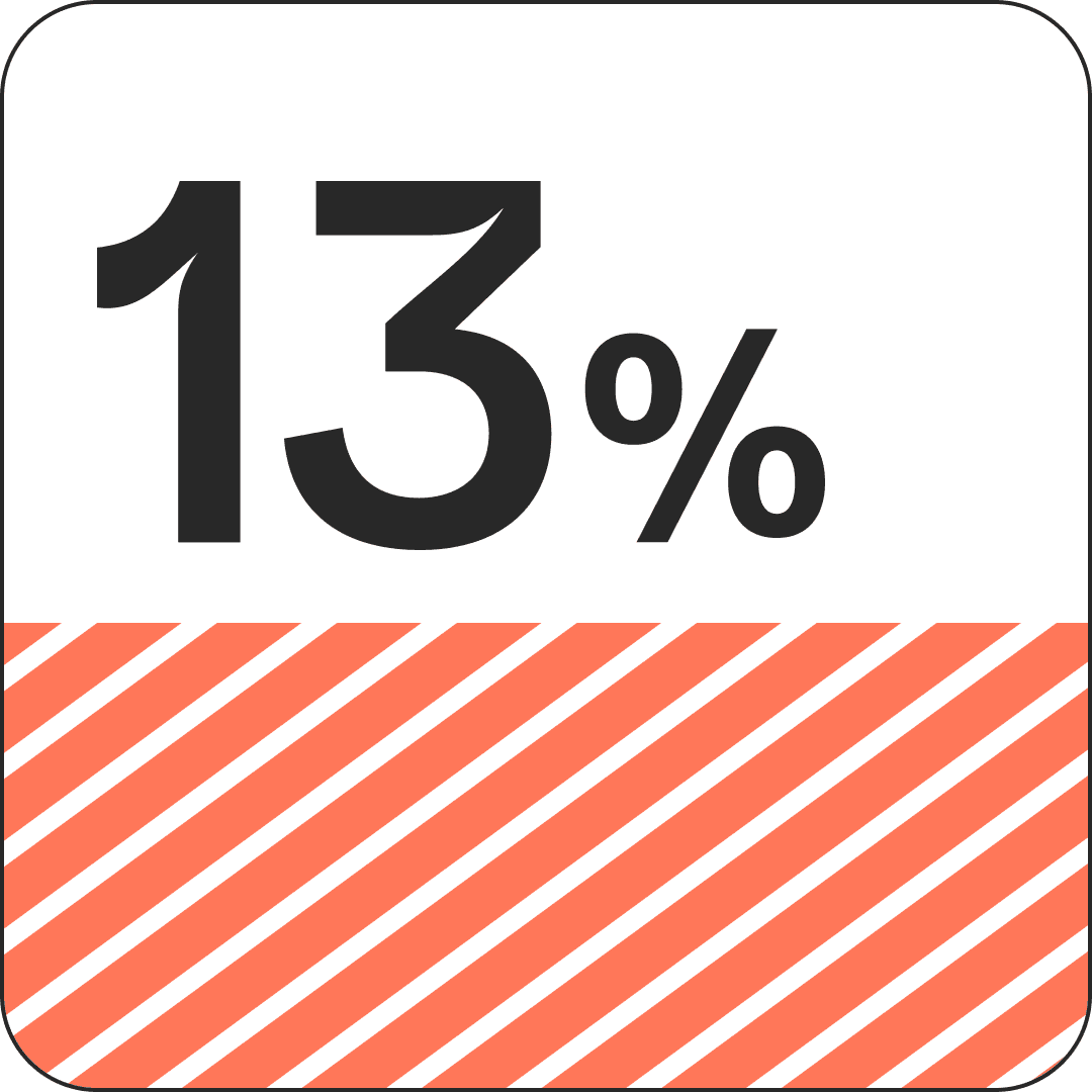 13 %