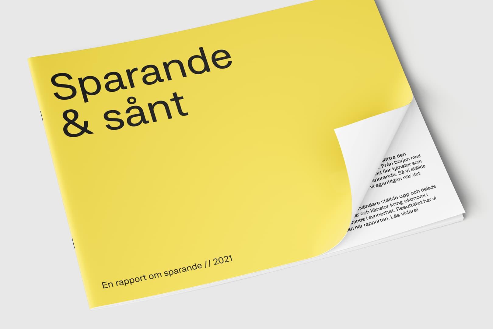 Anyfinrapporten med en gul framsida och texten "Sparande & sånt".